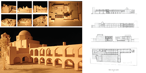 The program is arranged to reflect the ruins in both location, structure, and height: to give the mission hierarchy while emphasizing and preserving the sites existing rhythm.